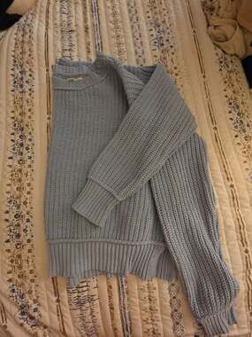 Aeropostale Blue Crewneck Ribbed Knit Sweater